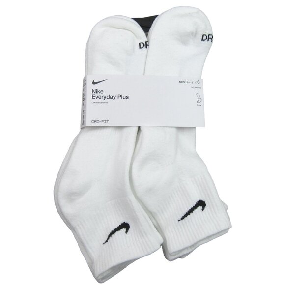 Nike Other - Nike Everyday Plus Ankle Socks 6 Pack Mens Size XL 12-15 White NEW